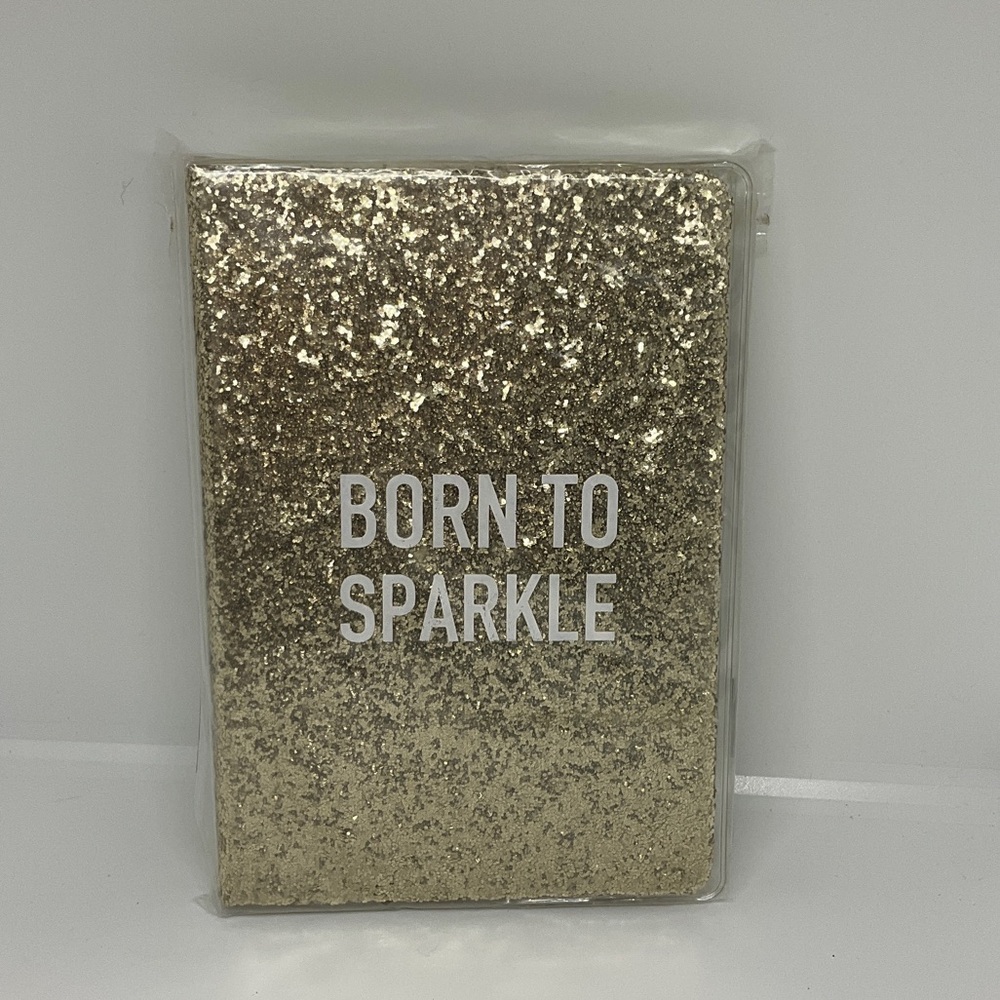 Born to Sparkle Glitter Notebook - Gold